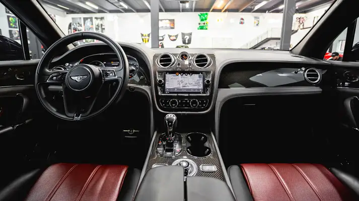 black-on-red-bentley-bentayga-rental-dashboard-view-mph-club